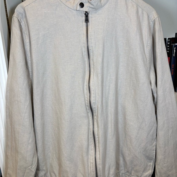 Cotton-Linen Bomber Jacket Saks Fifth Avenue Size L - Picture 1 of 7